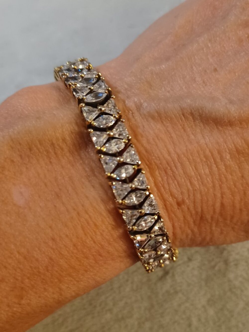 Art Deco 925 Sterling CZ Tennis bracelet